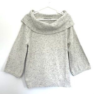 Croft & Barrow Cream-Colored Cowl Neck Sweater with 3/4 Wide Sleeves